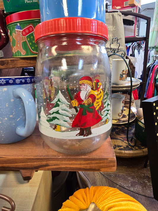 Father Christmas glass candy jar image 0