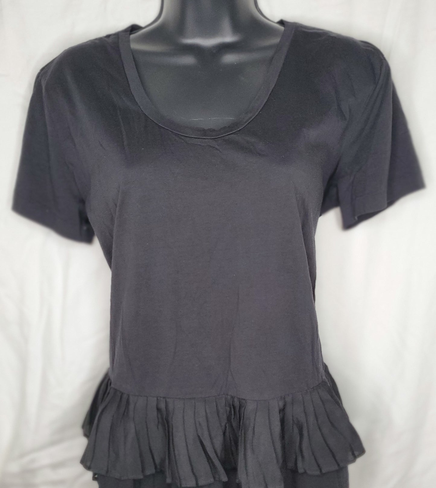 J crew pleated hem black blouse size 8 image 0