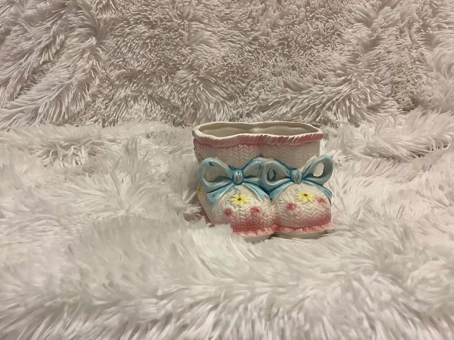 Vintage Ceramic Baby Boots Planter image 0