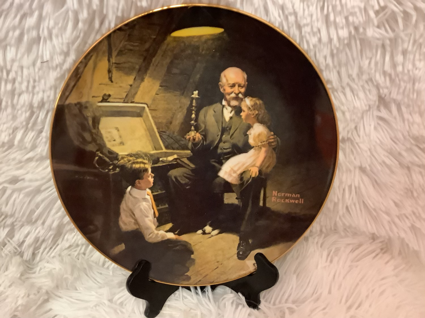 Norman Rockwell “grandpa’s treasure chest” plate image 0