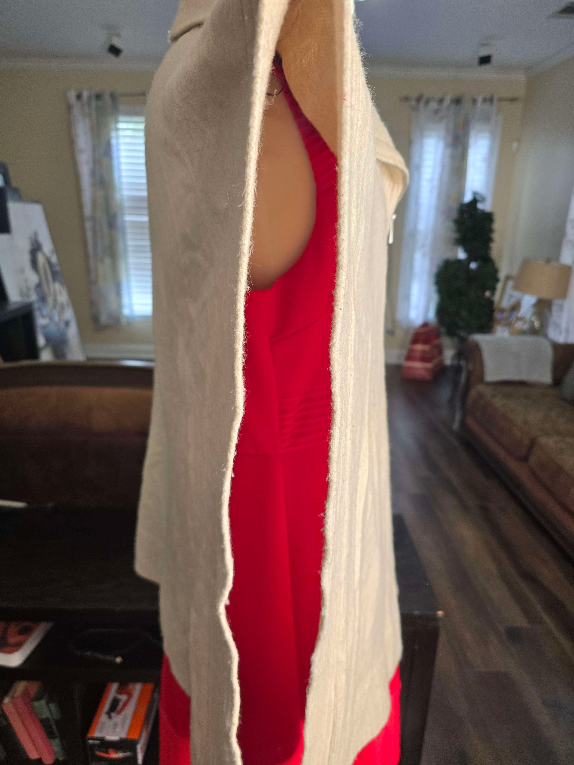 H/M ivory poncho image 5
