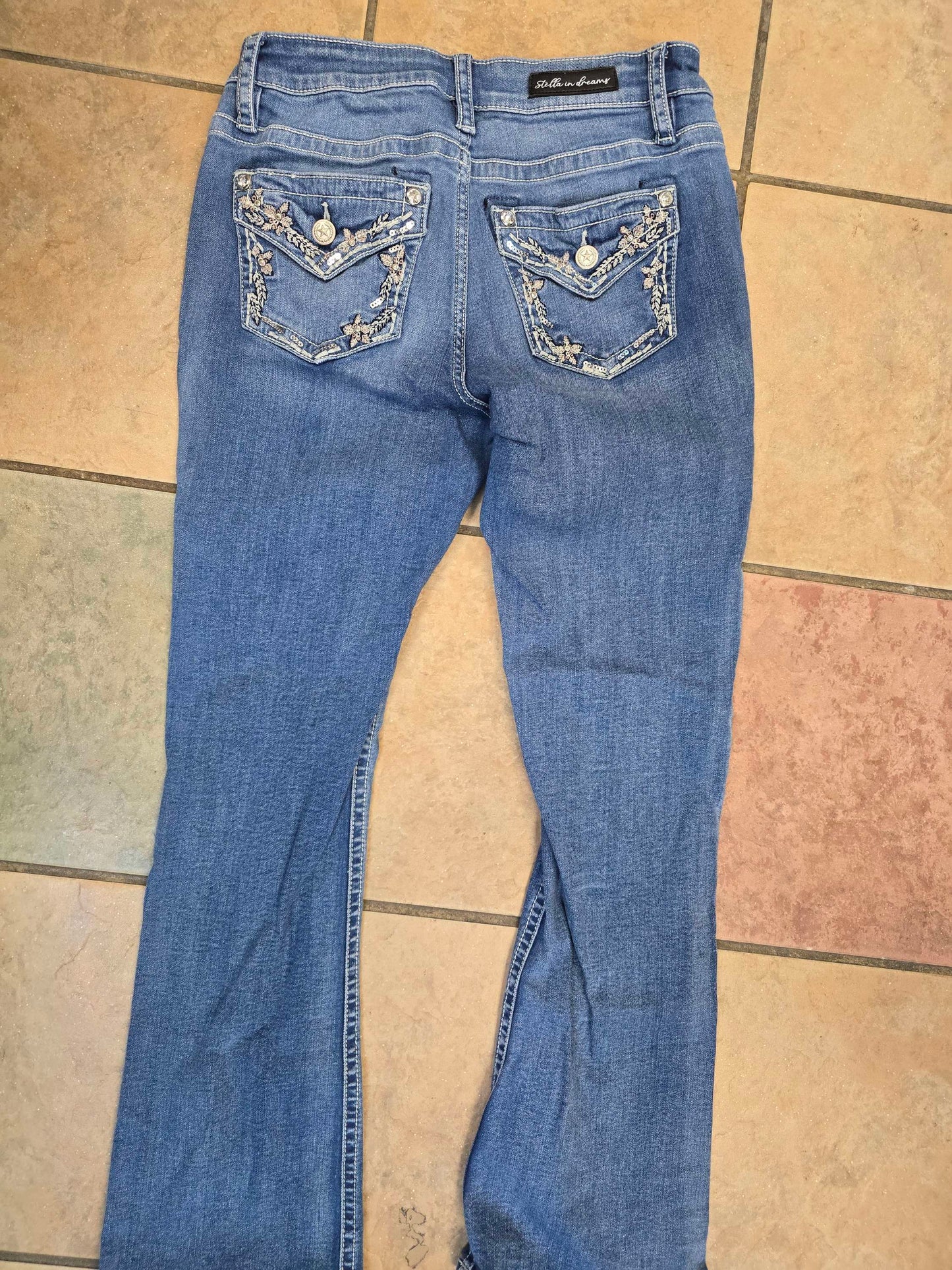Girls Blue jeans size 11 image 5