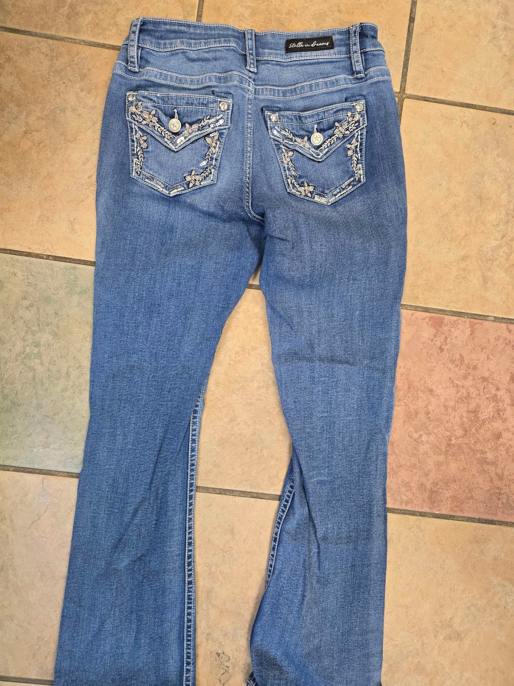 Girls Blue jeans size 11 image 5