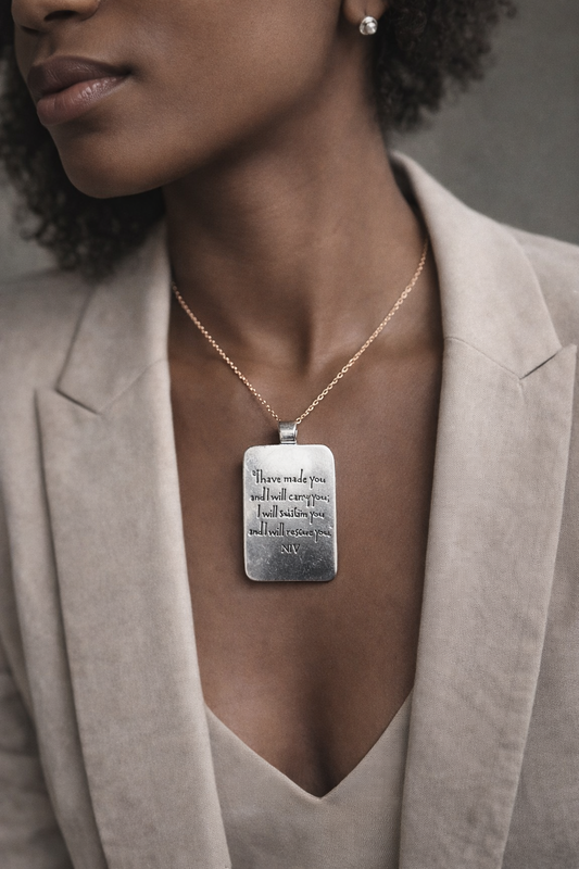 Inspirational Scripture Pendant – Isaiah 46:4 (Pendant Only) image 1