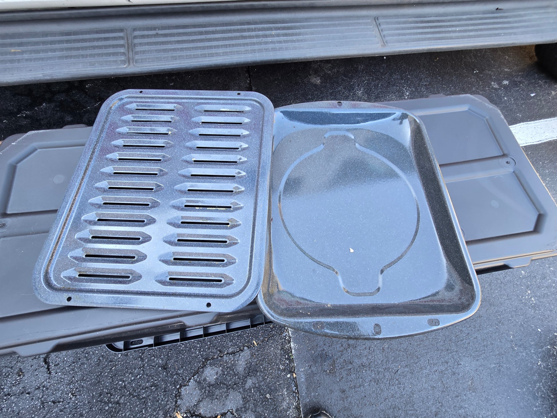 BROILER PAN Large Enamel Porcelain Broil Rack Ovenware image 3