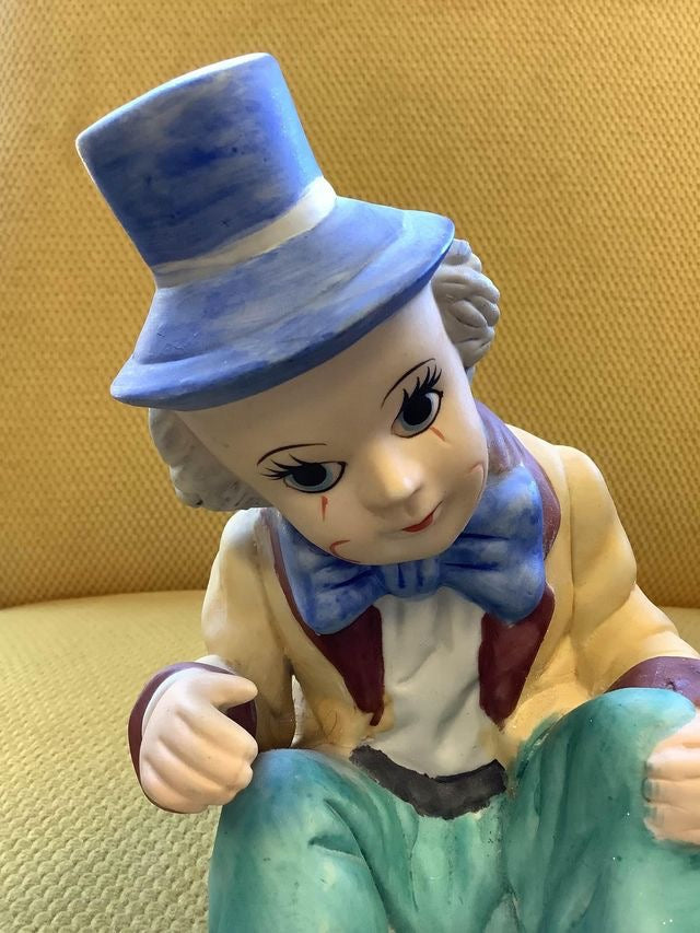 Ceramic circus clown statue image 4