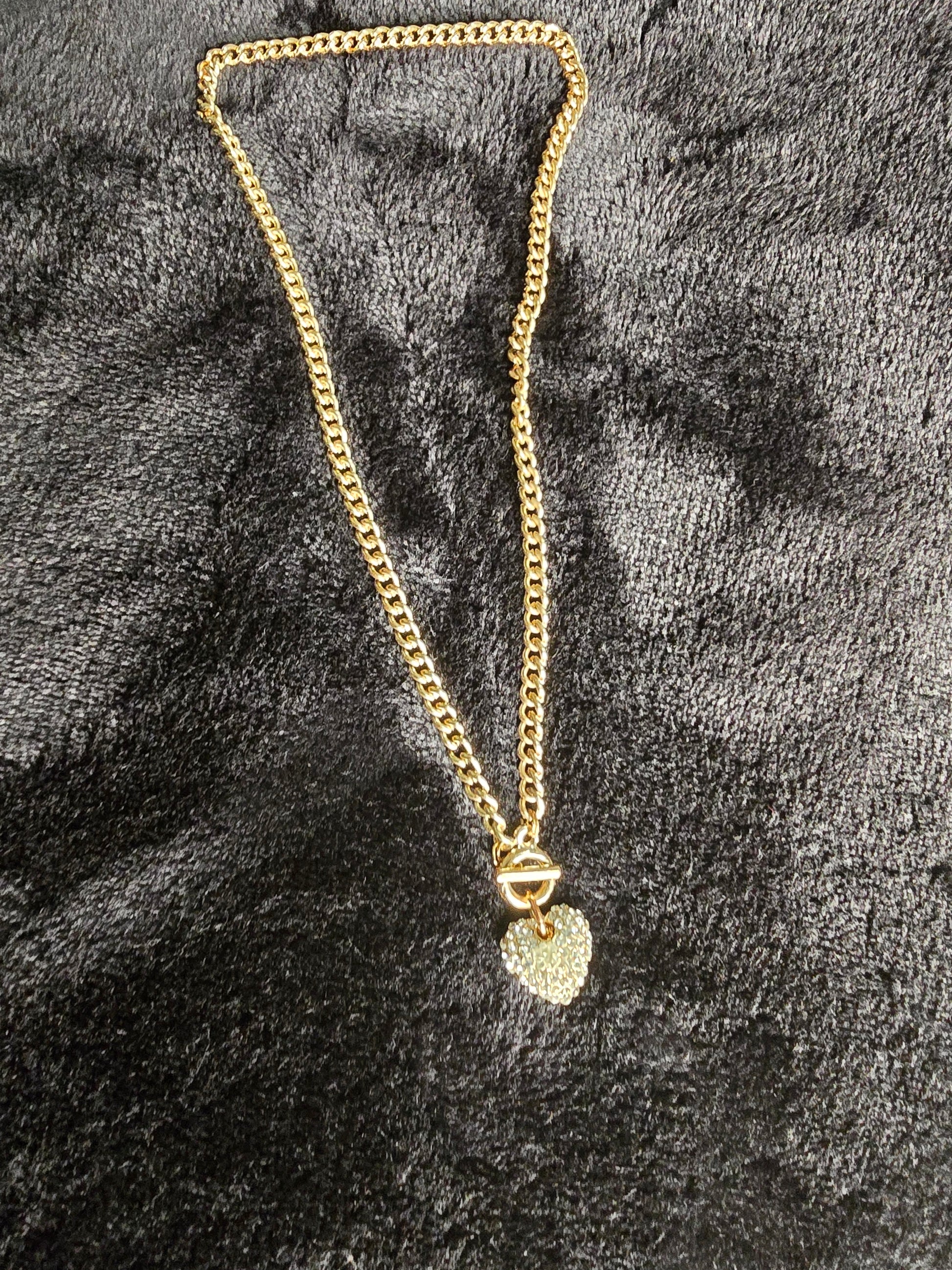 Crystal Heart Toggle Chain Necklace (Gold & Silver Options) image 4