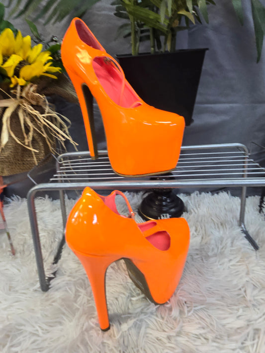 Orange high heels  image 1