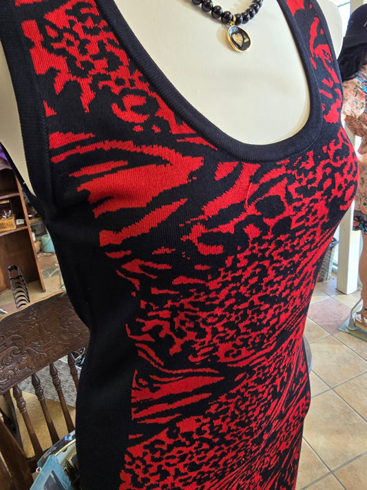 Black and red stretch dress size M image 1