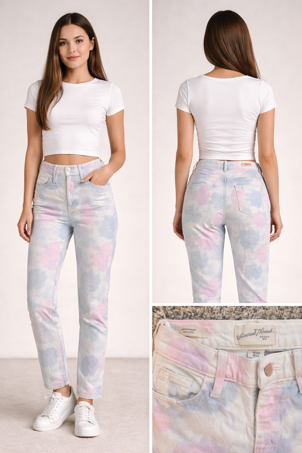 Universal Thread Pastel Tie-Dye Vintage Straight Jeans – Size 0/25R image 0