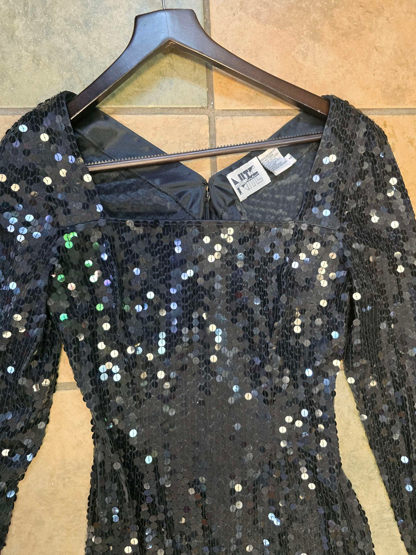 Vintage Niteline Dela Roufogali sequin dress Size 4 image 2