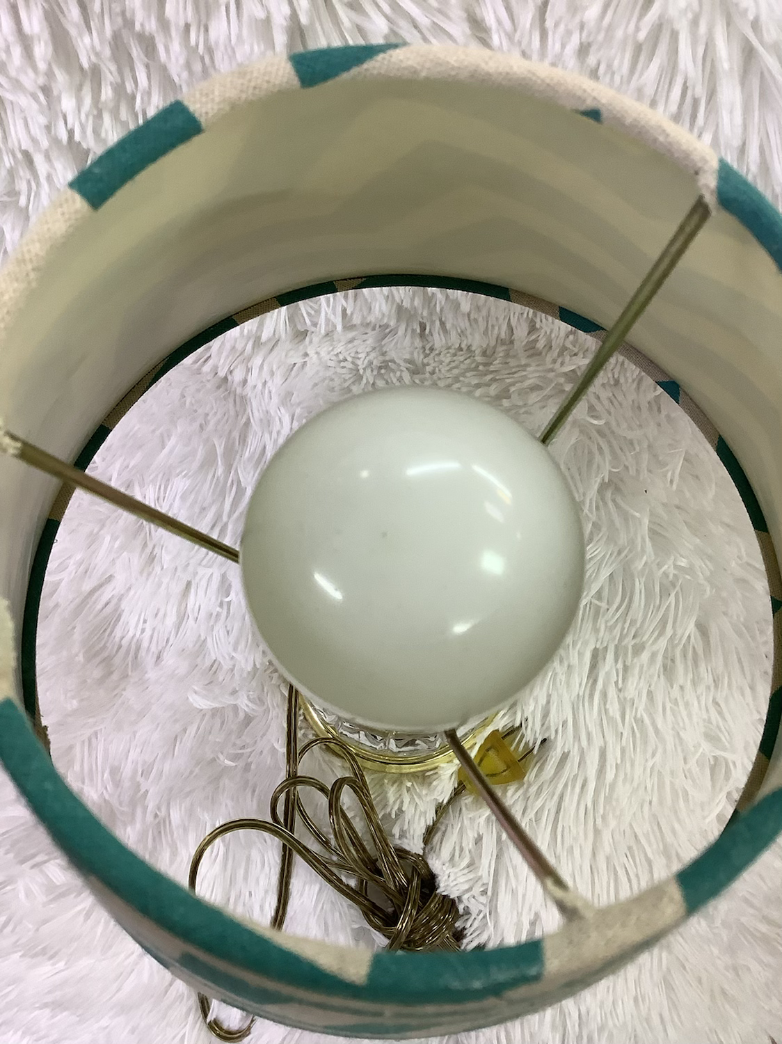 Vintage clear glass  lamp and shade image 6