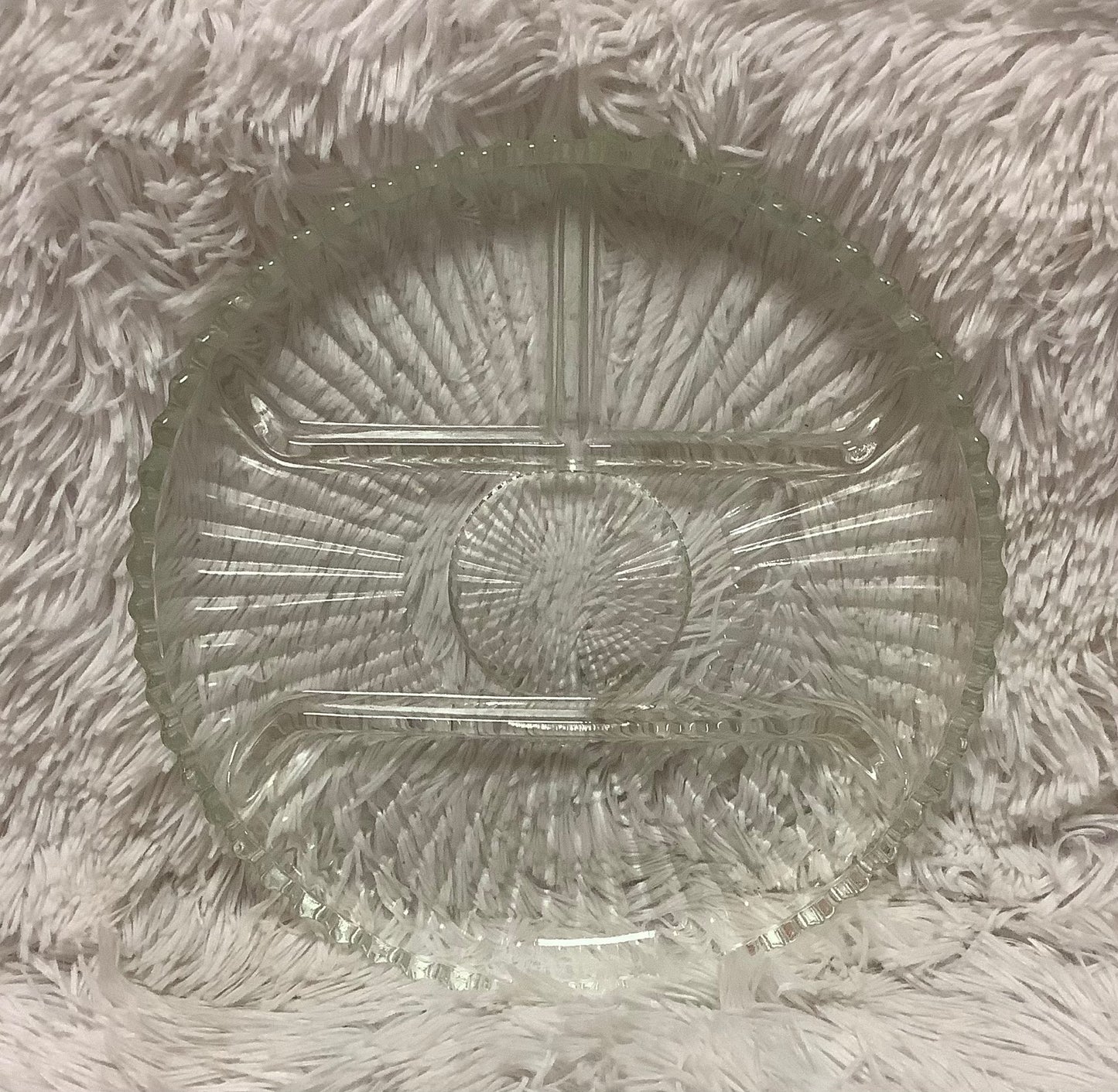 Divided glass serving tray image 1