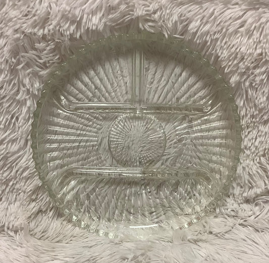 Divided glass serving tray image 1