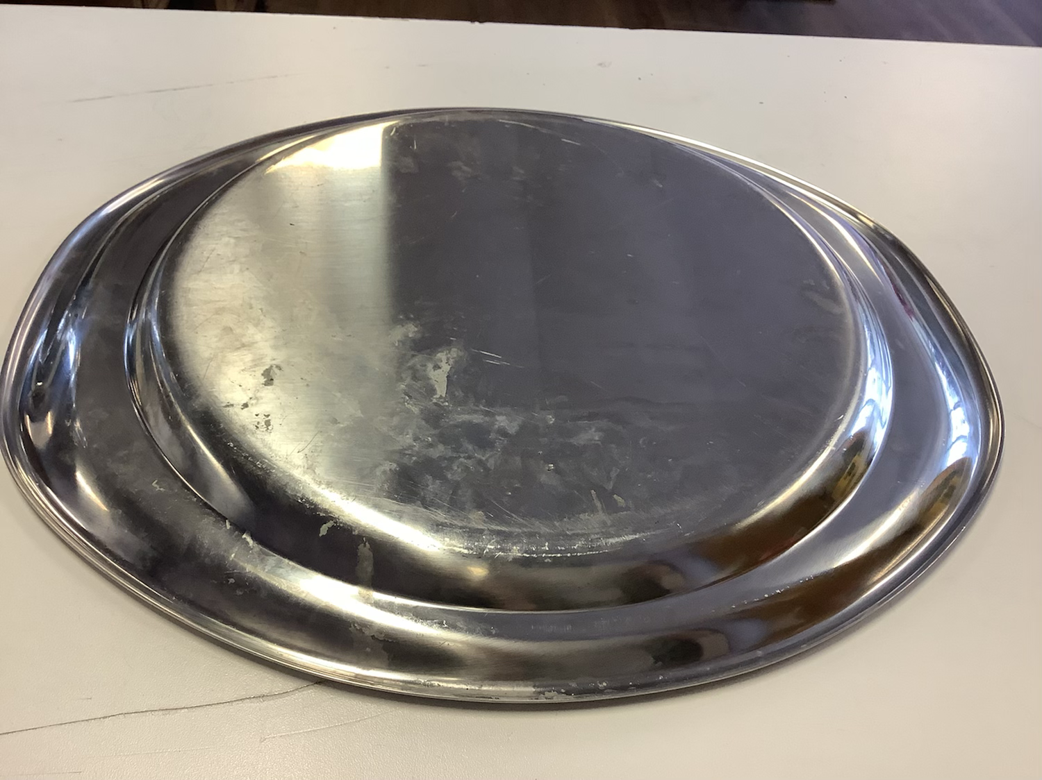 silver color serving tray image 1