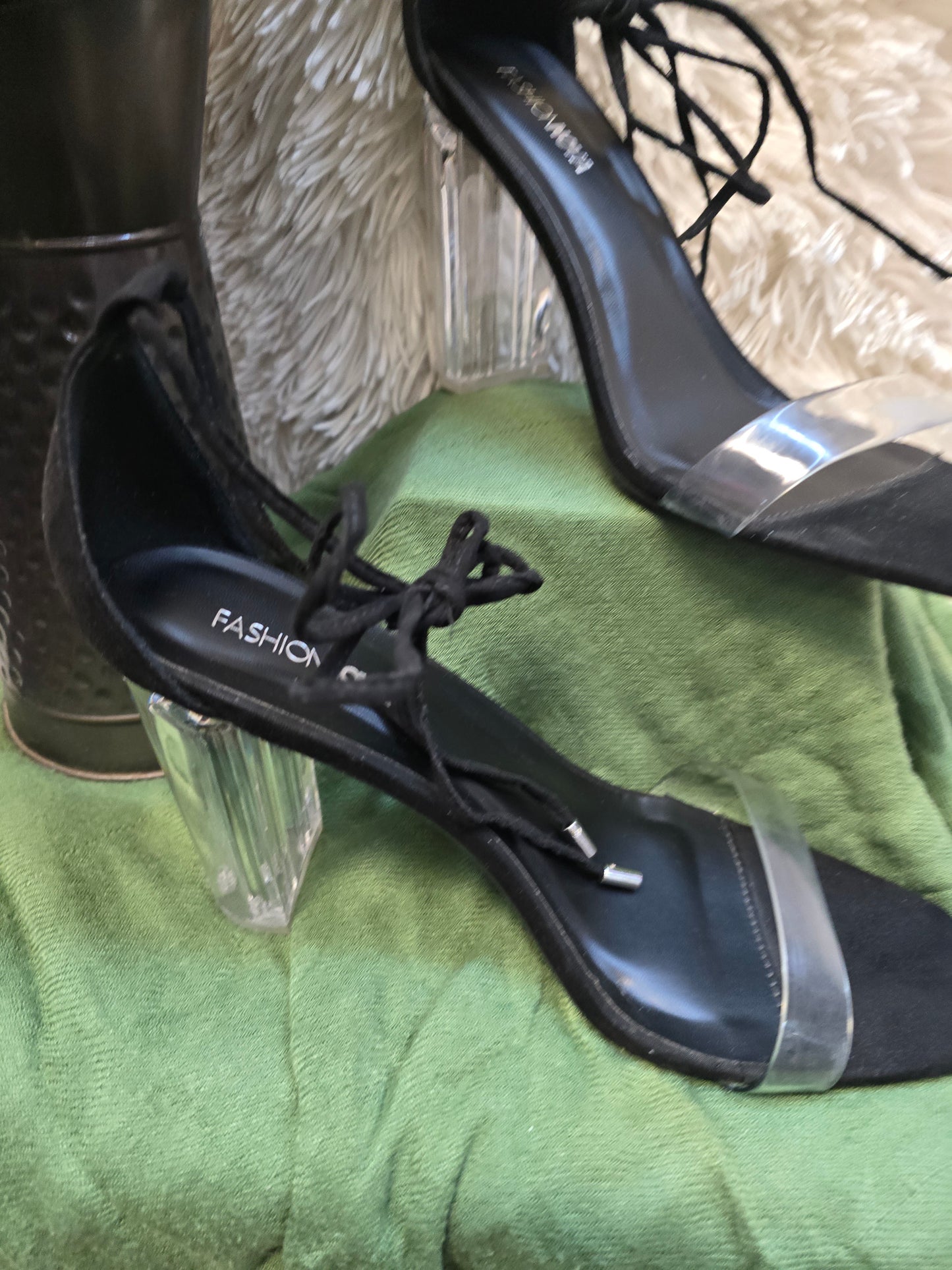 Fashionova transparent heels size 10 image 4