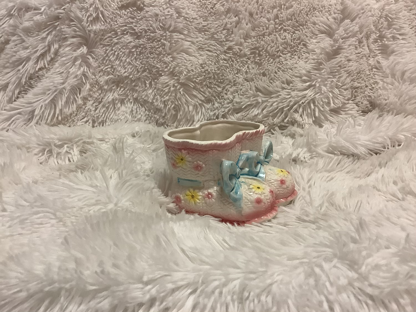 Vintage Ceramic Baby Boots Planter image 3