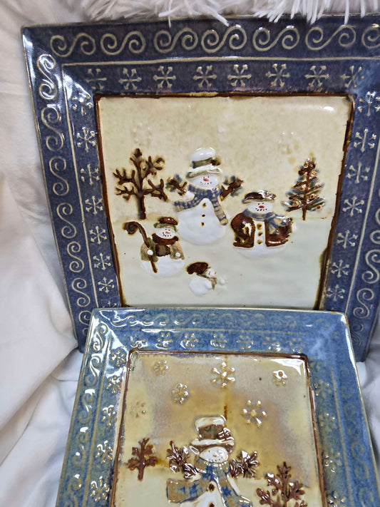 2 piece Christmas decorative platters image 0