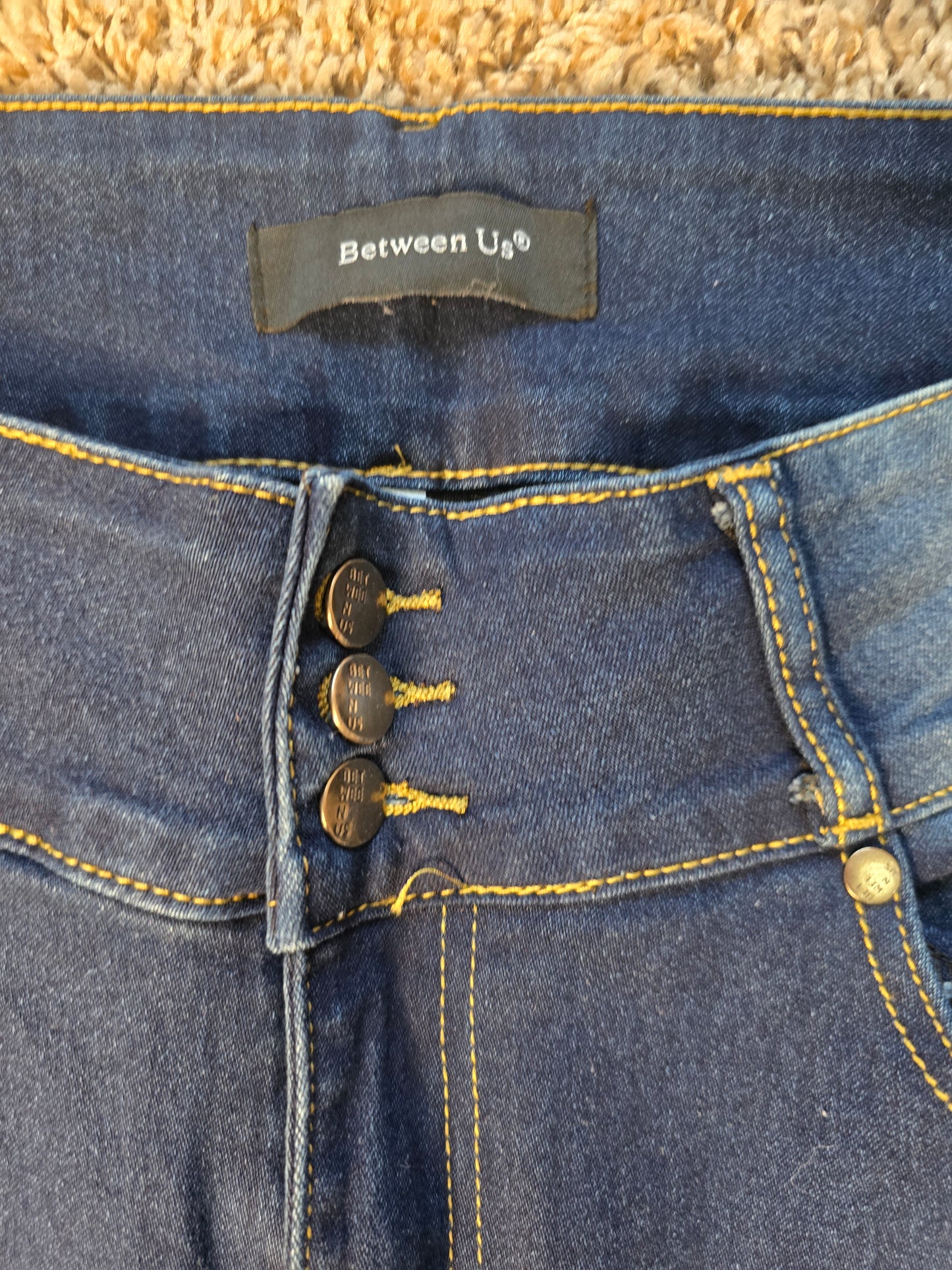 Between Us Women’s High Waist Skinny Jeans size 18 – Dark Wash Button Fly Denim image 5
