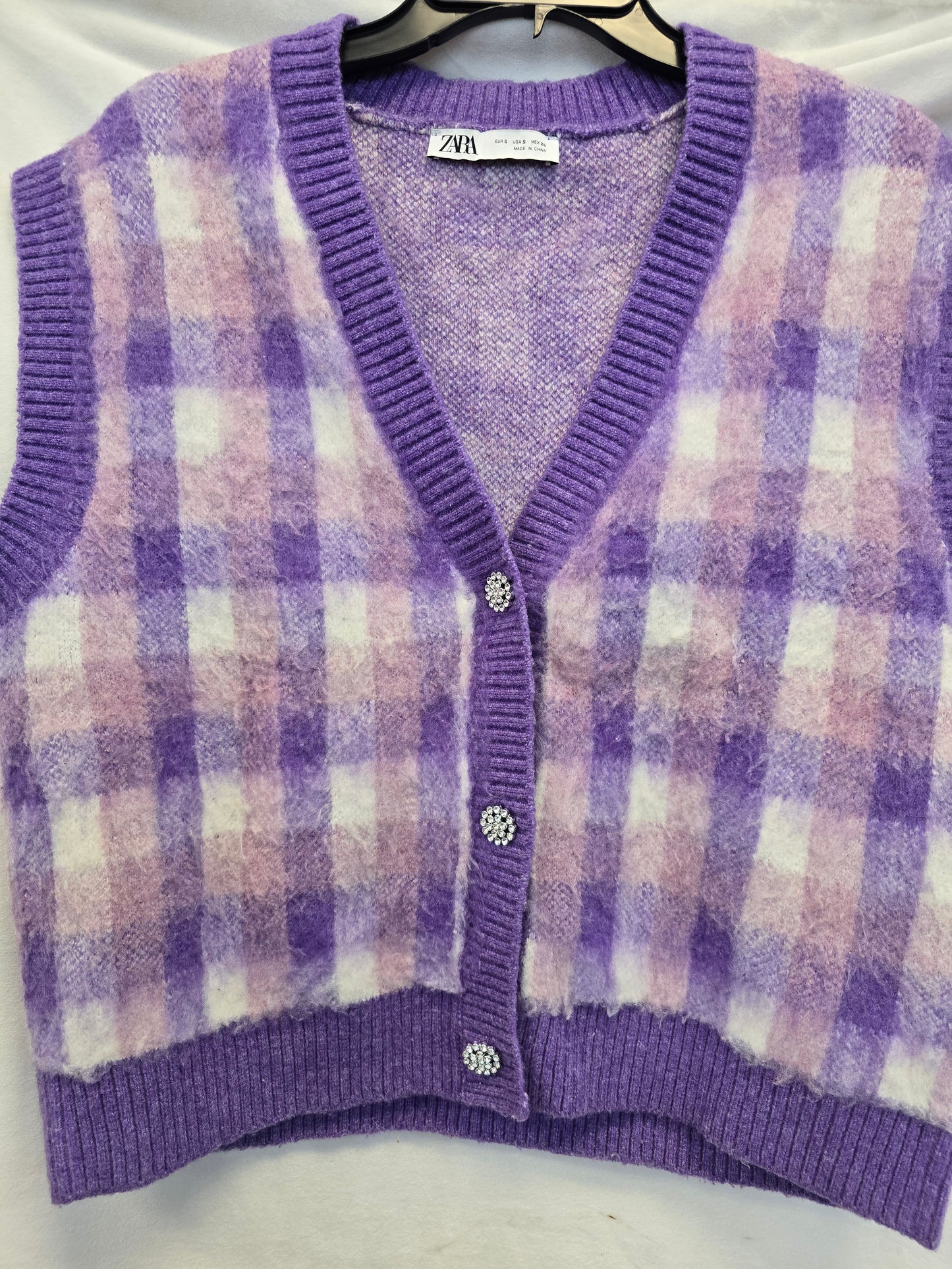Zara purple mix vest size small image 2