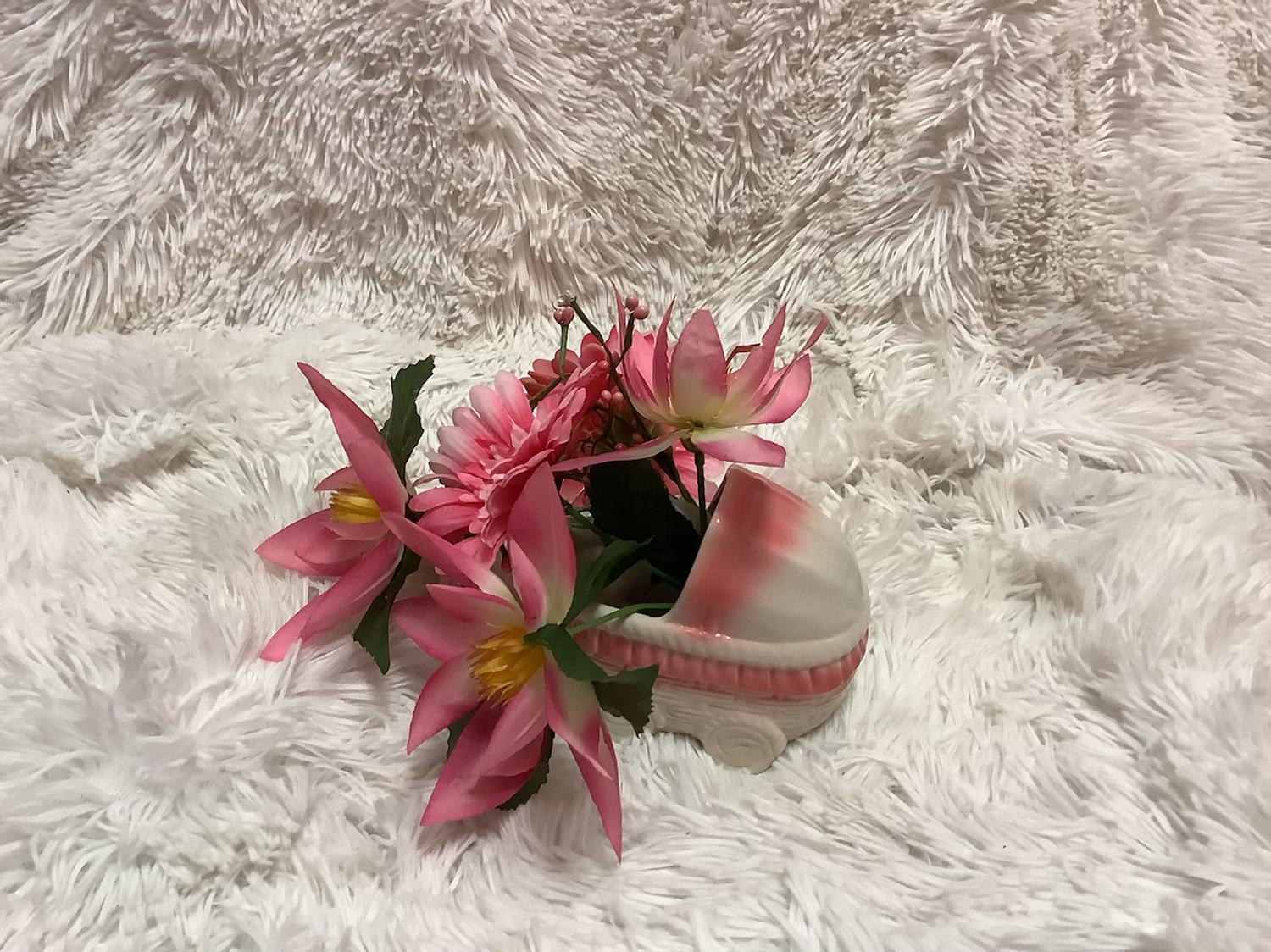Pink Vintage Baby Crib Planter image 1