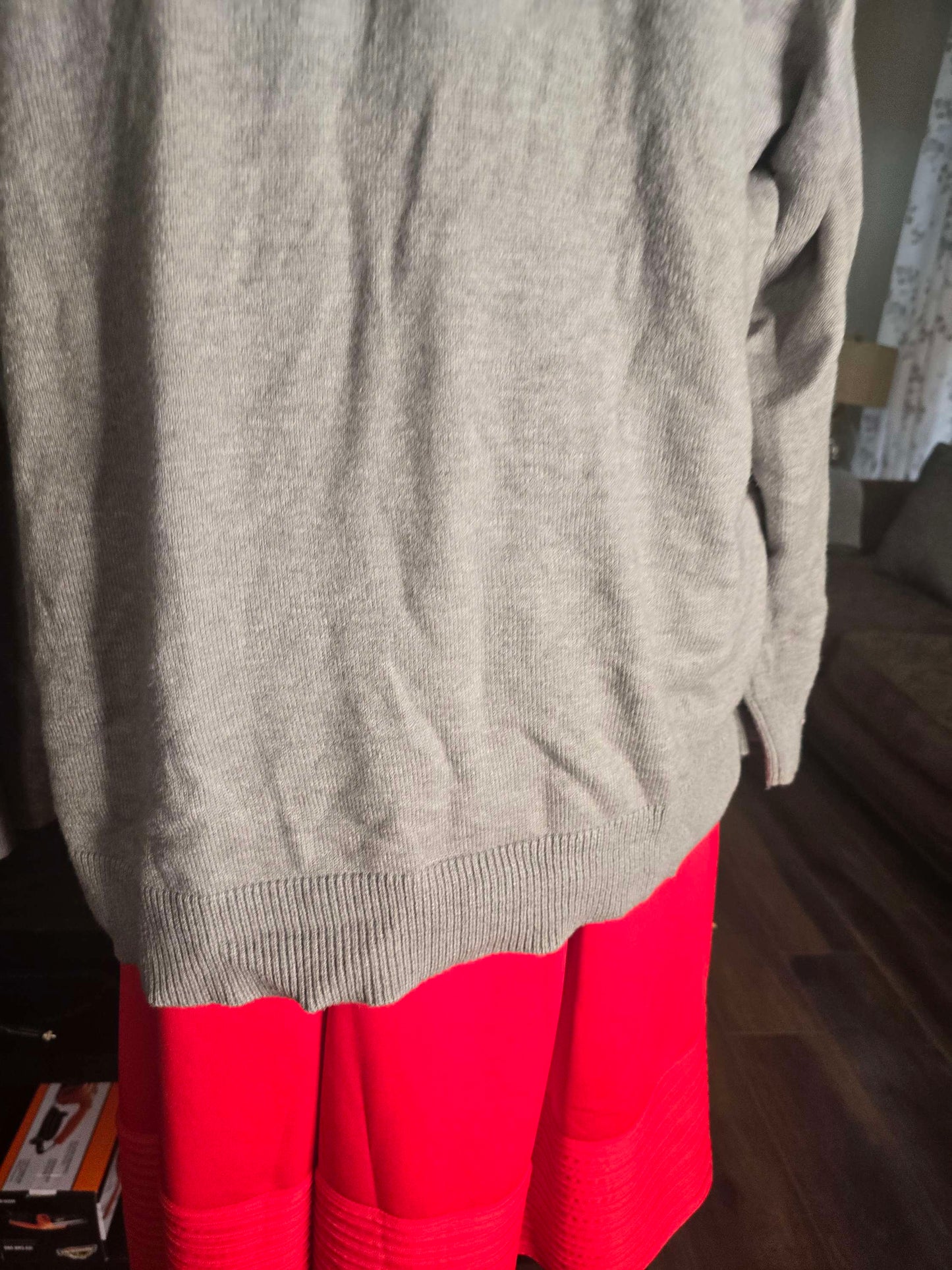 Turtle neck off shoulder gray sweater 22/24 image 2