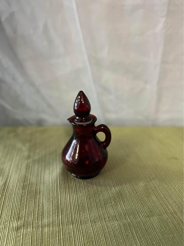 Vintage Red Avon glass cruet bottle image 3