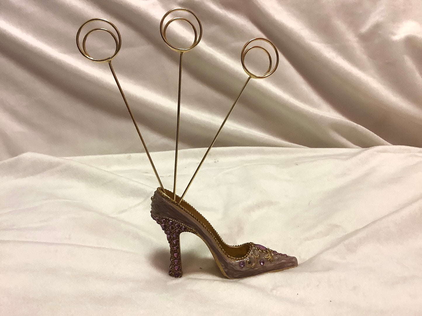 Miniature High Heels Pink & Purple Enameled & Rhinestones image 1