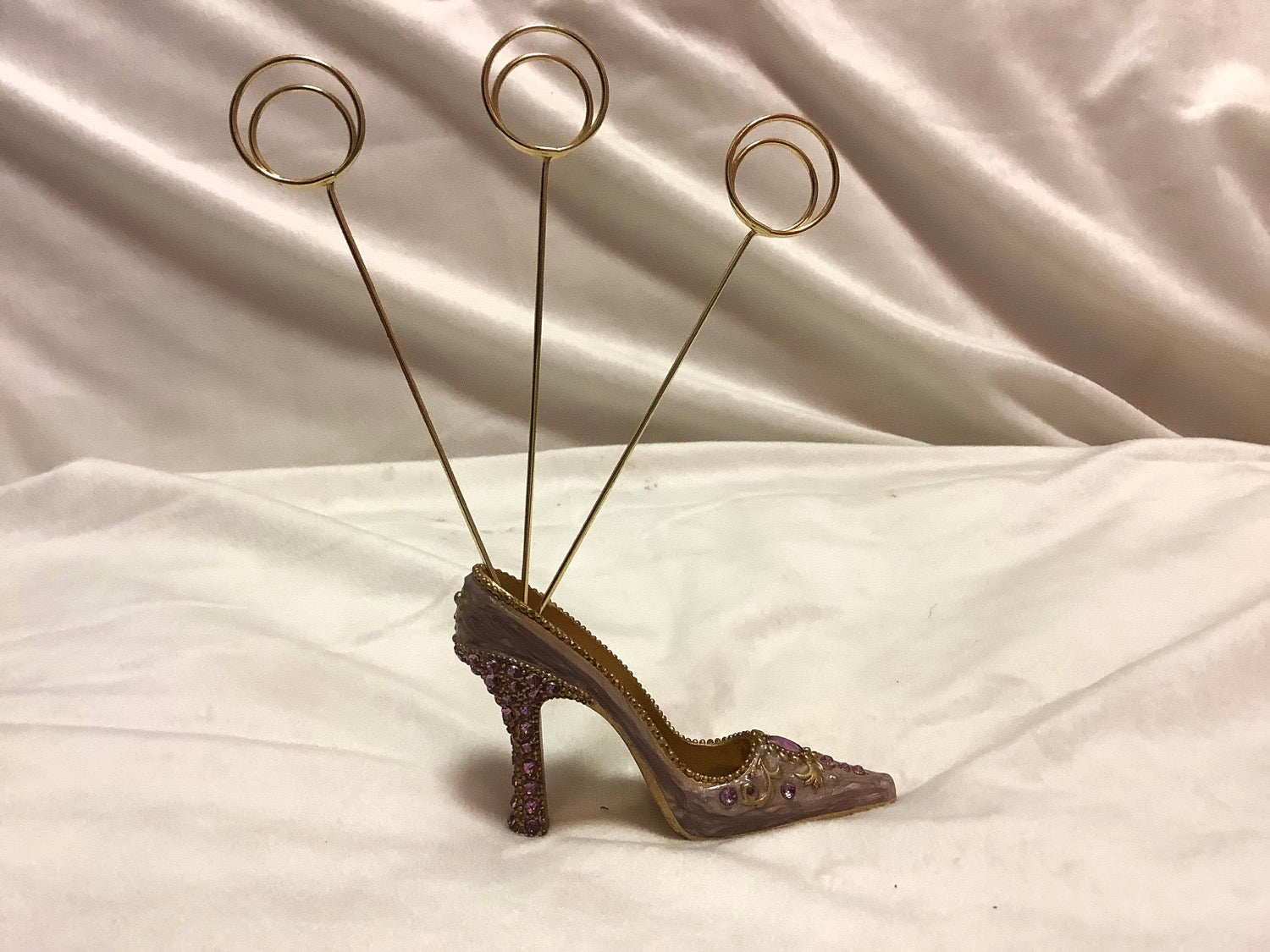 Miniature High Heels Pink & Purple Enameled & Rhinestones image 1