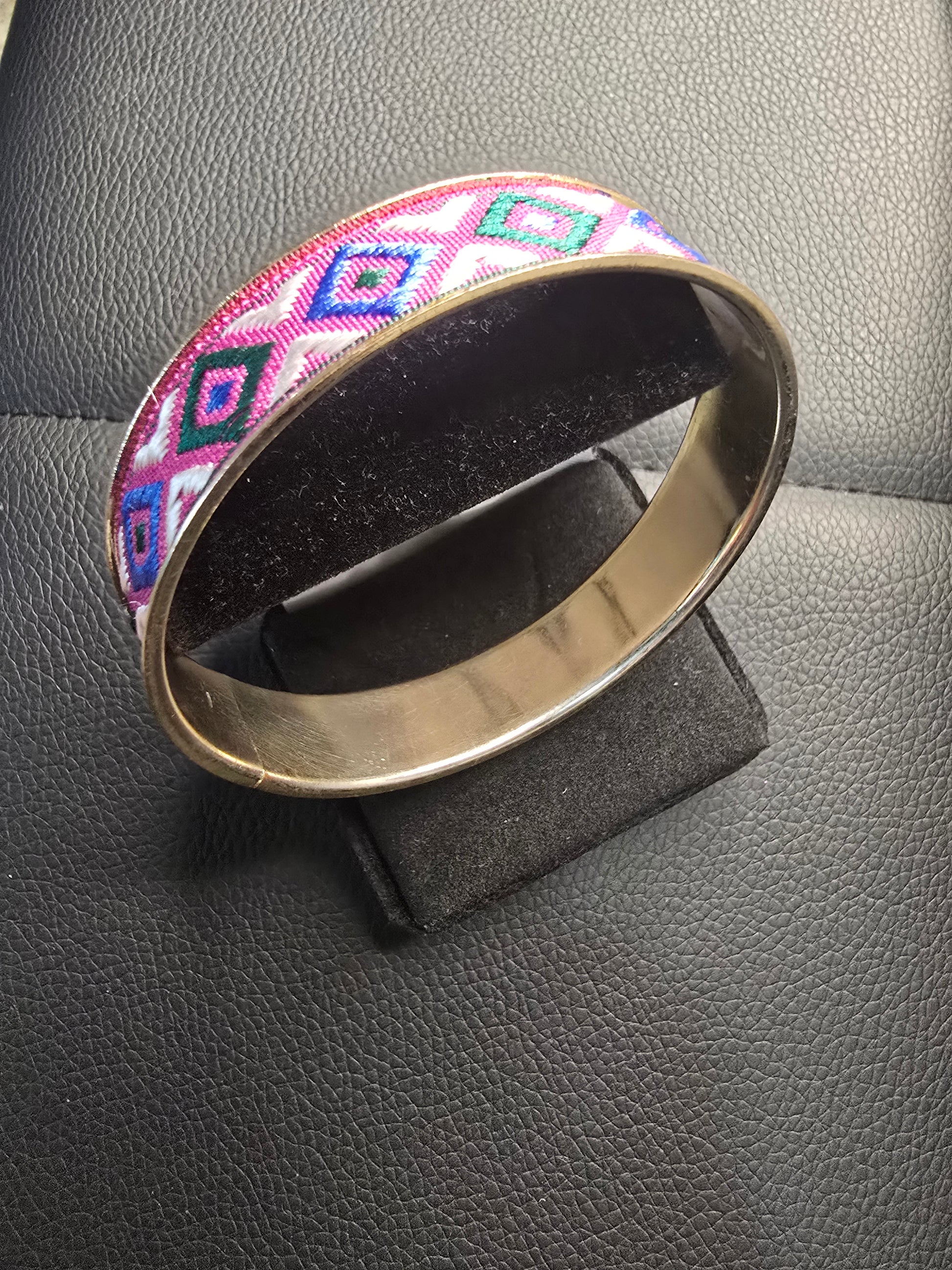 Colorful Geometric Enamel Cuff Bracelet image 2