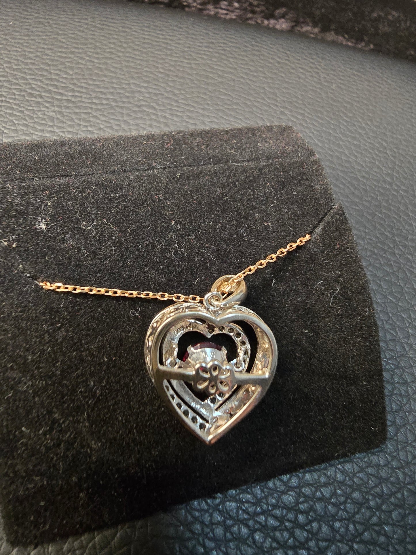 Double Heart Crystal Pendant Necklace image 7