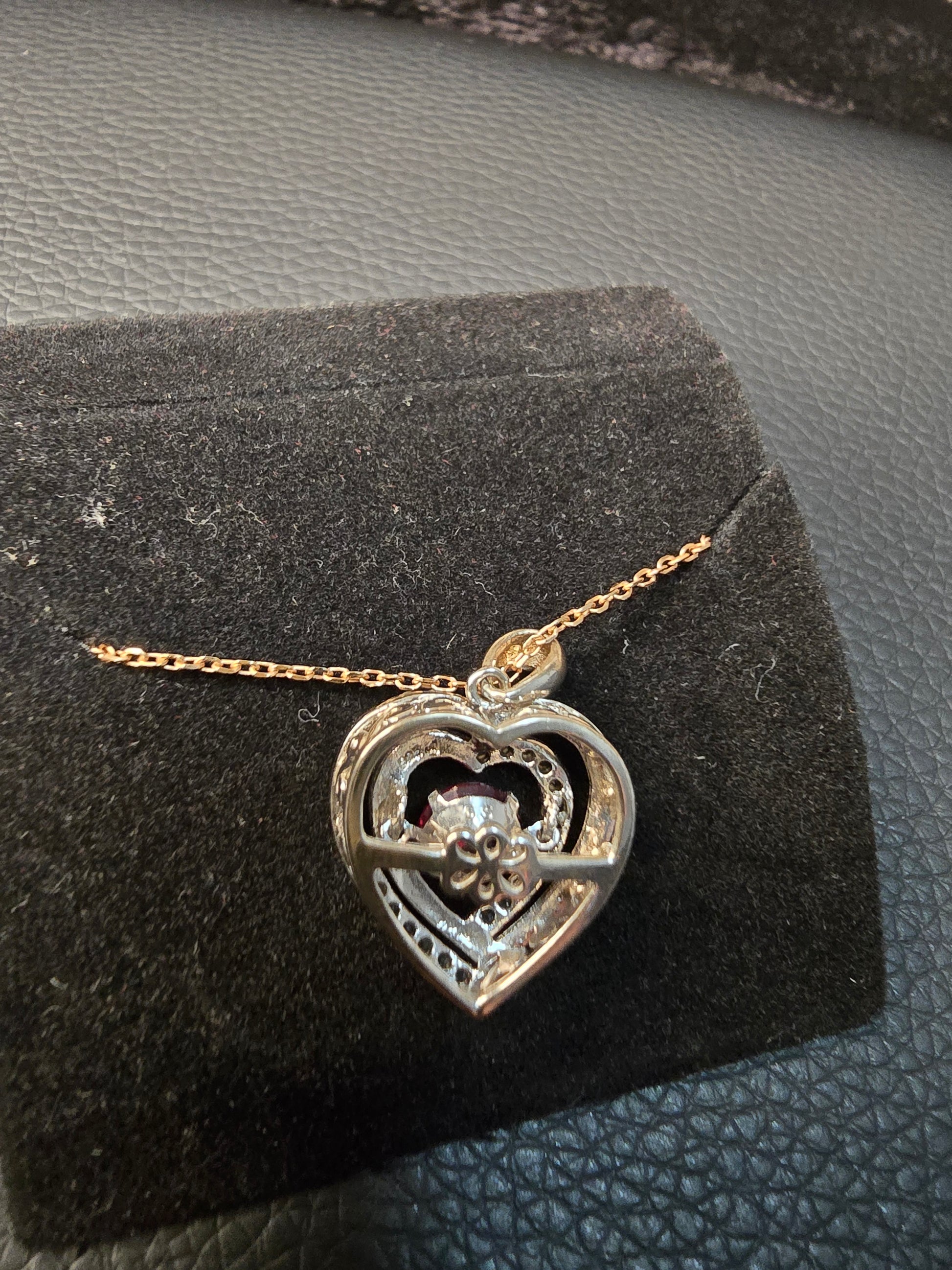 Double Heart Crystal Pendant Necklace image 7