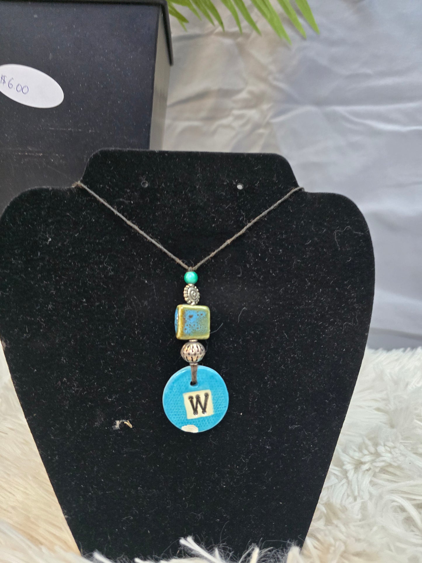 Stone and wax necklace  image 2