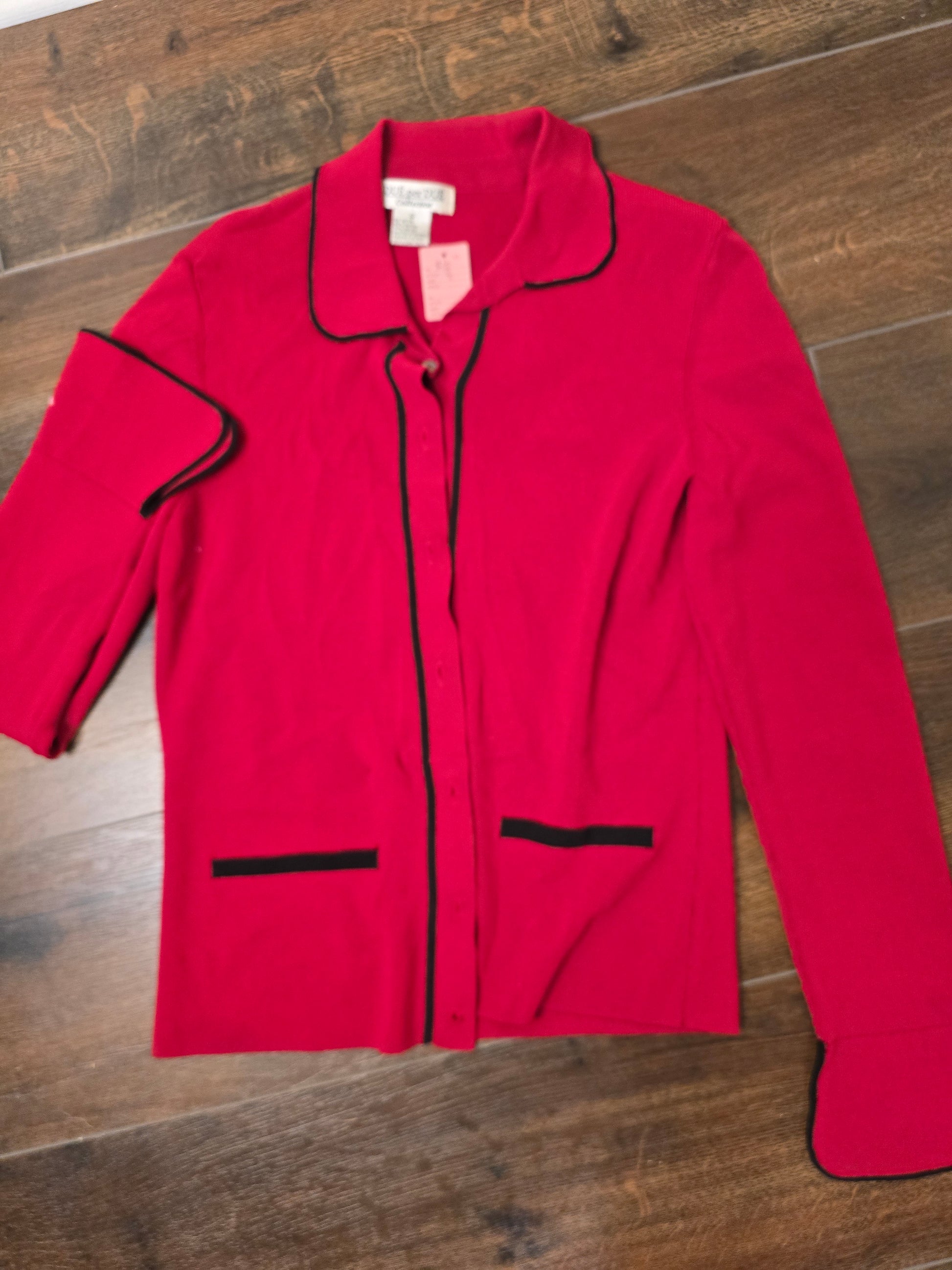 Red sweater blouse size S image 0
