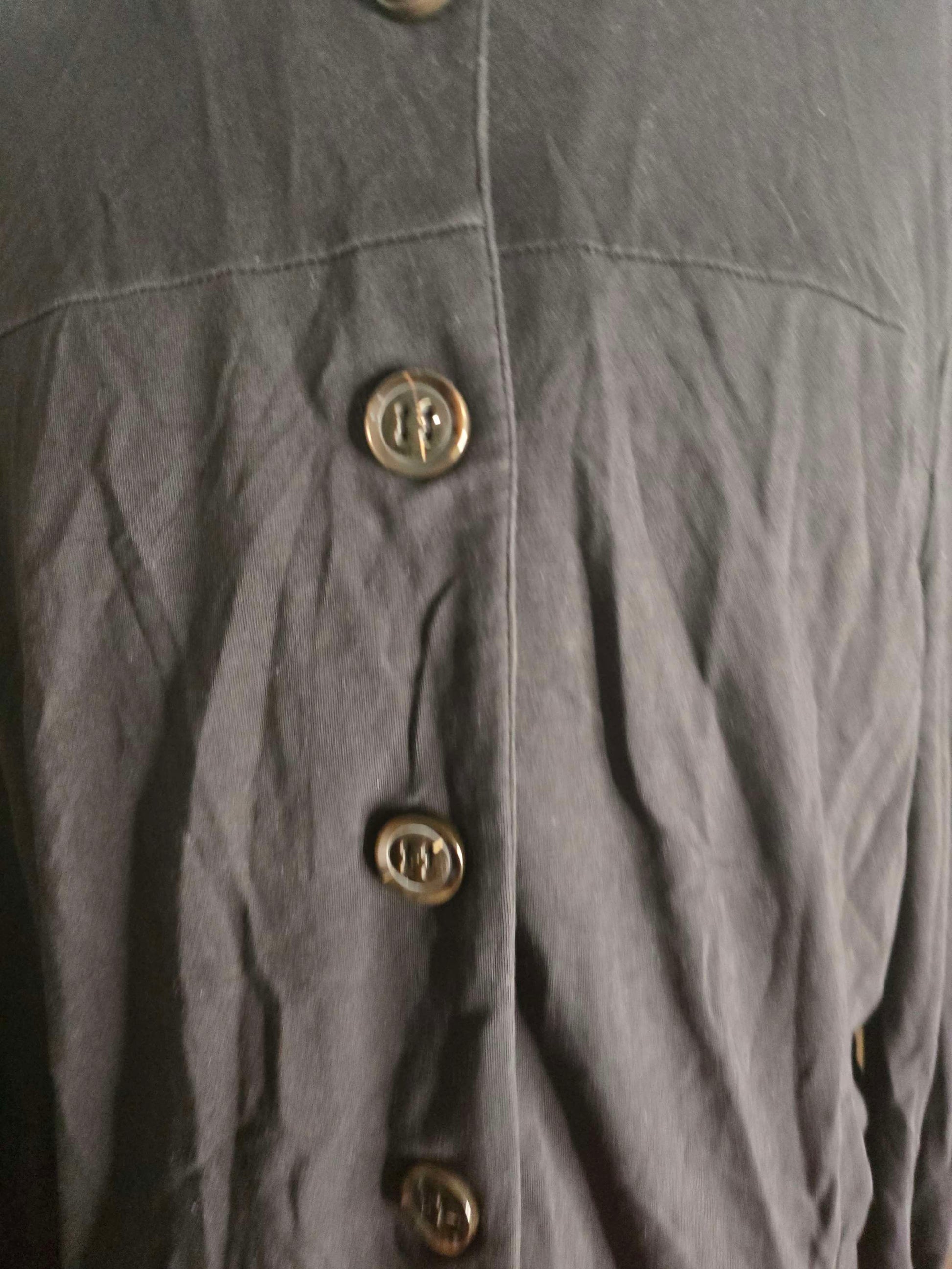 Talbots black button front sweater with side pockets 1X image 2