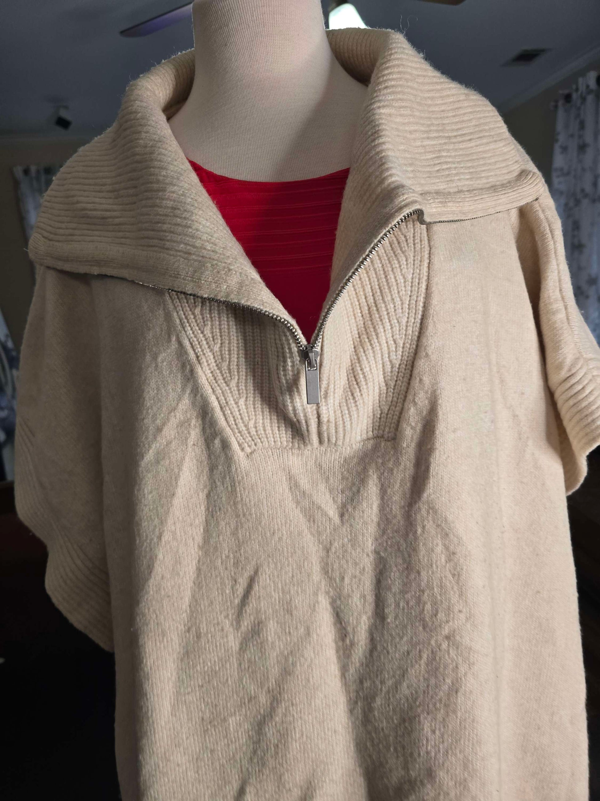 H/M ivory poncho image 2