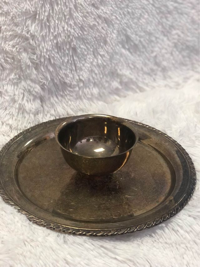 vintage chip and dip silver plated platter image 1