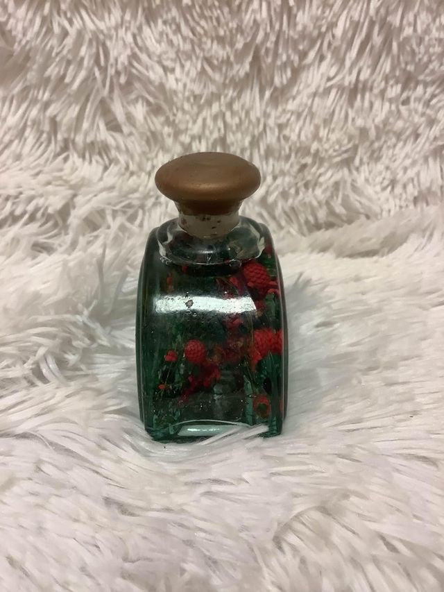 Decorative Bottlefilled with flowers and gold leaf image 2