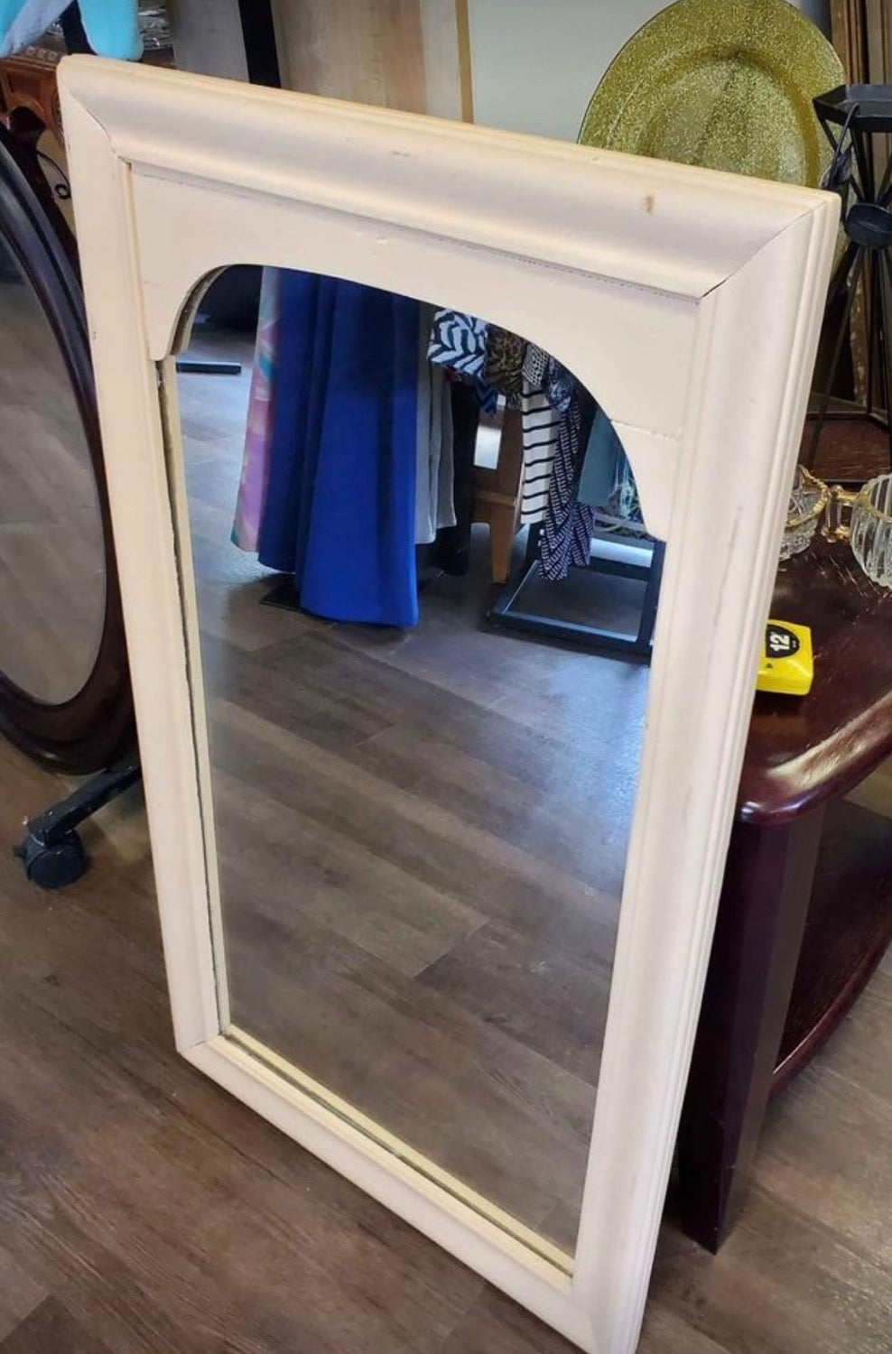 Hand painted solid wood framed mirror 37x22 image 2