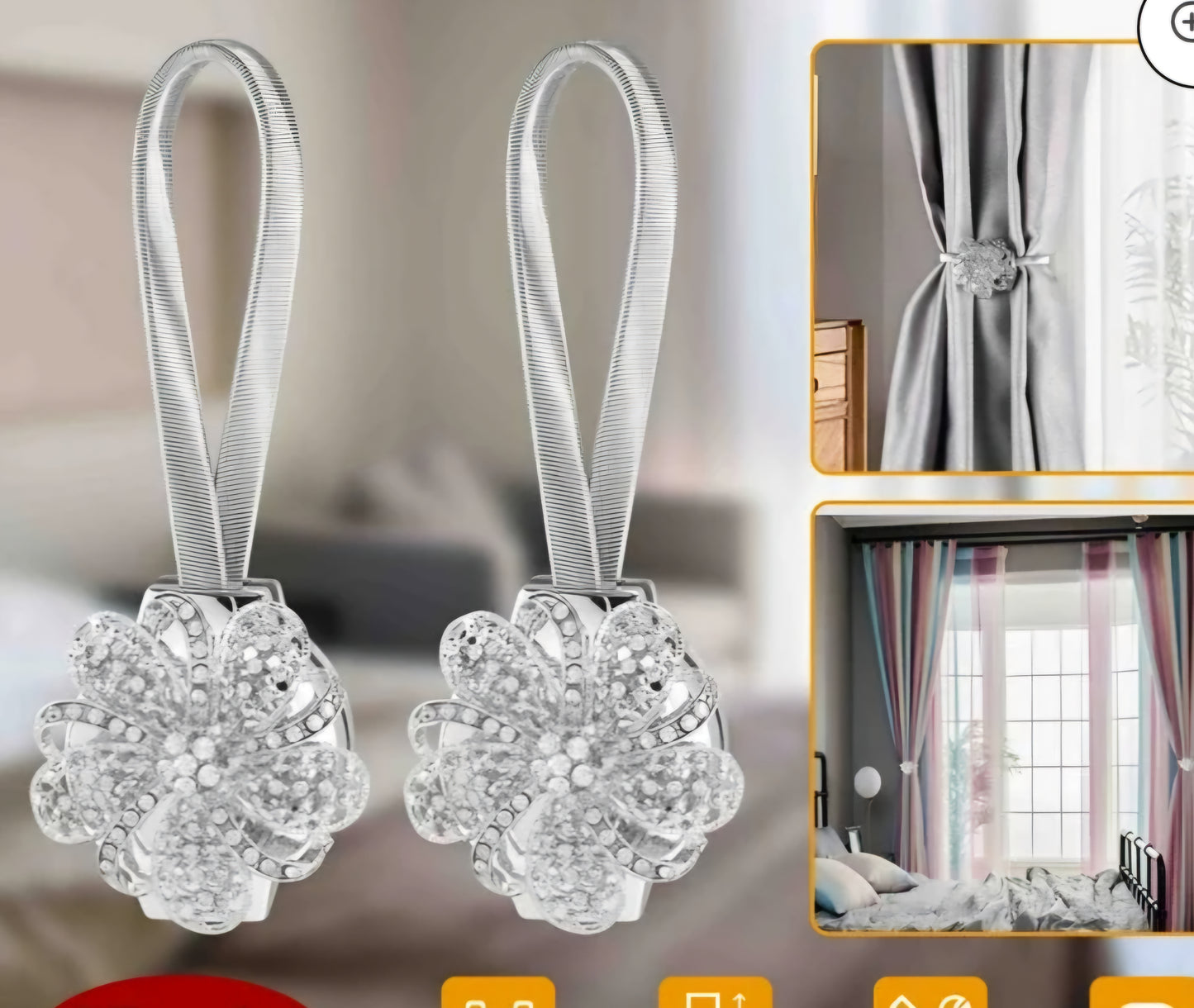 Magnetic curtain clips image 3