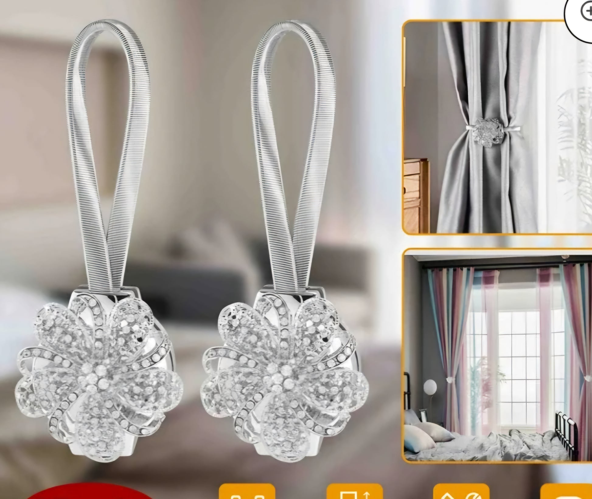 Magnetic curtain clips image 3