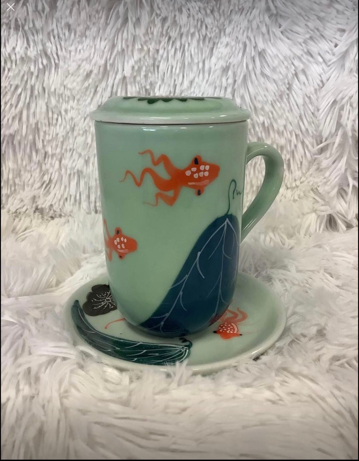Oriental mug with fish design image 0