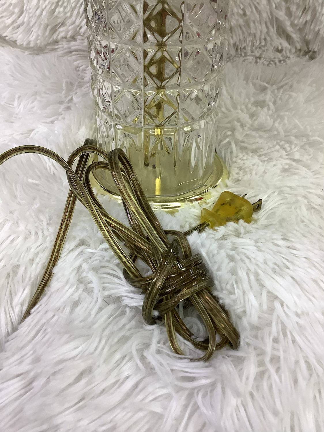Vintage clear glass  lamp and shade image 4