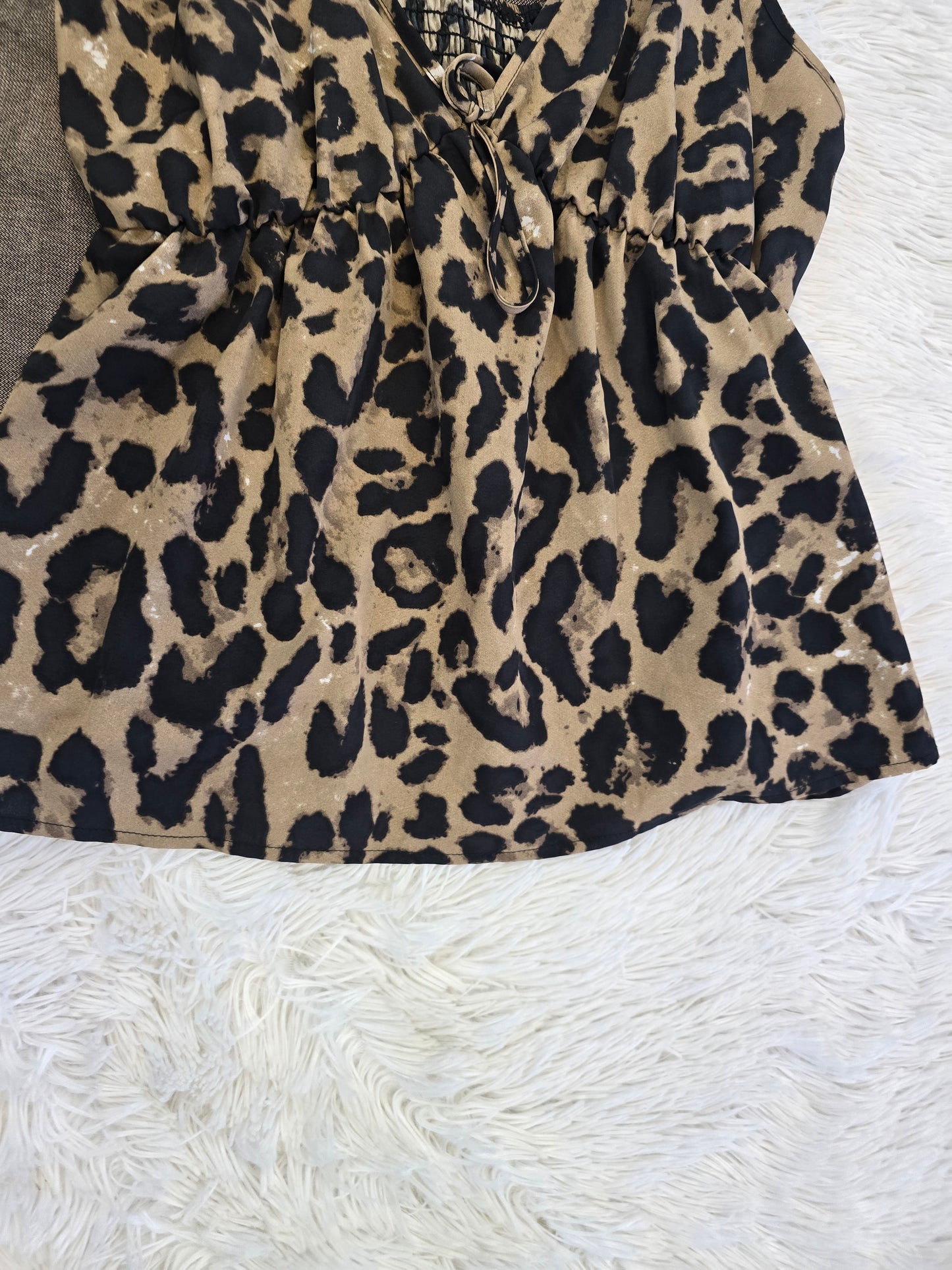 Leopard print spaghetti strap blouse 3XL image 3