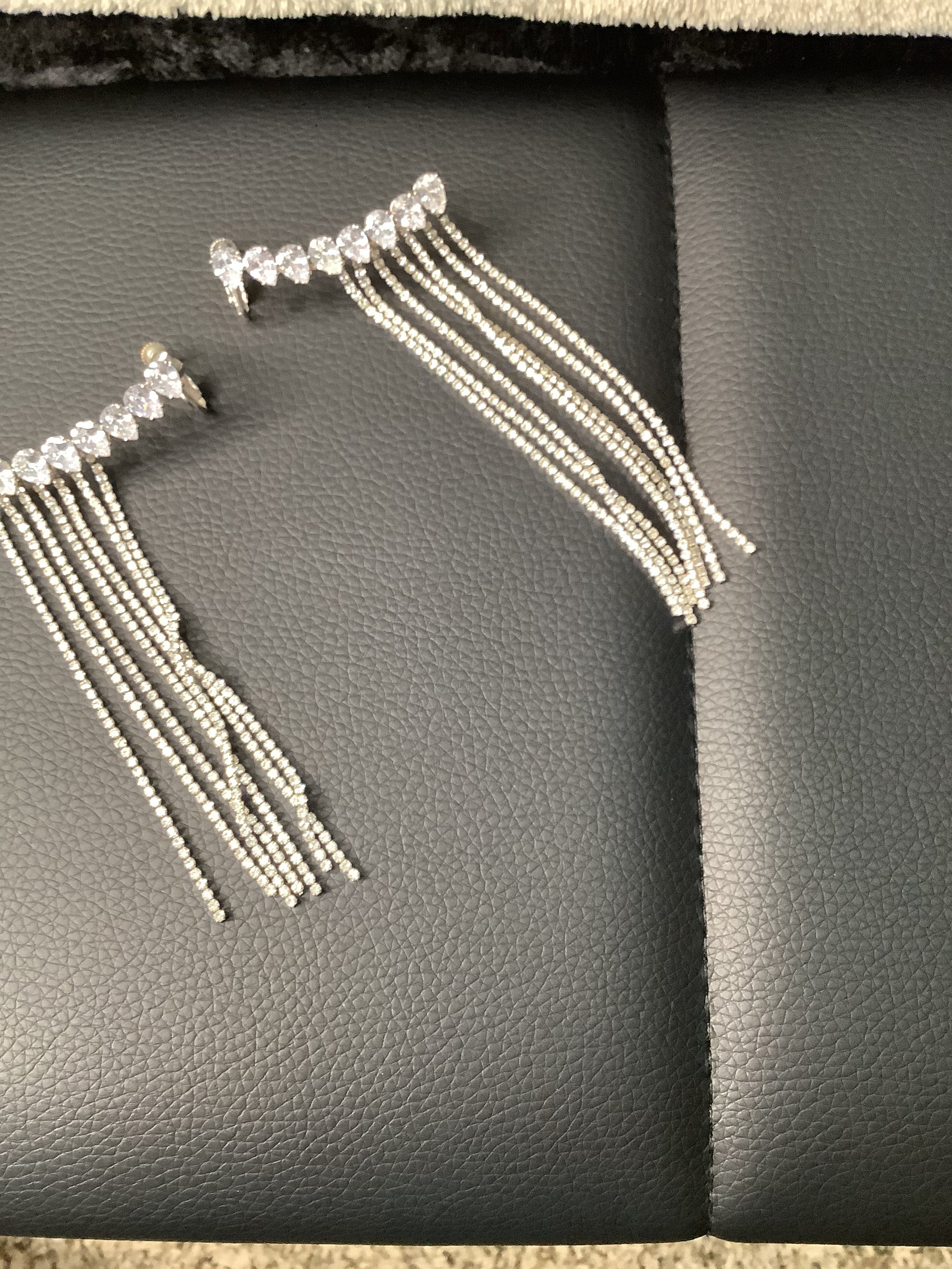 Crystal Fringe Drop Statement Earrings image 2