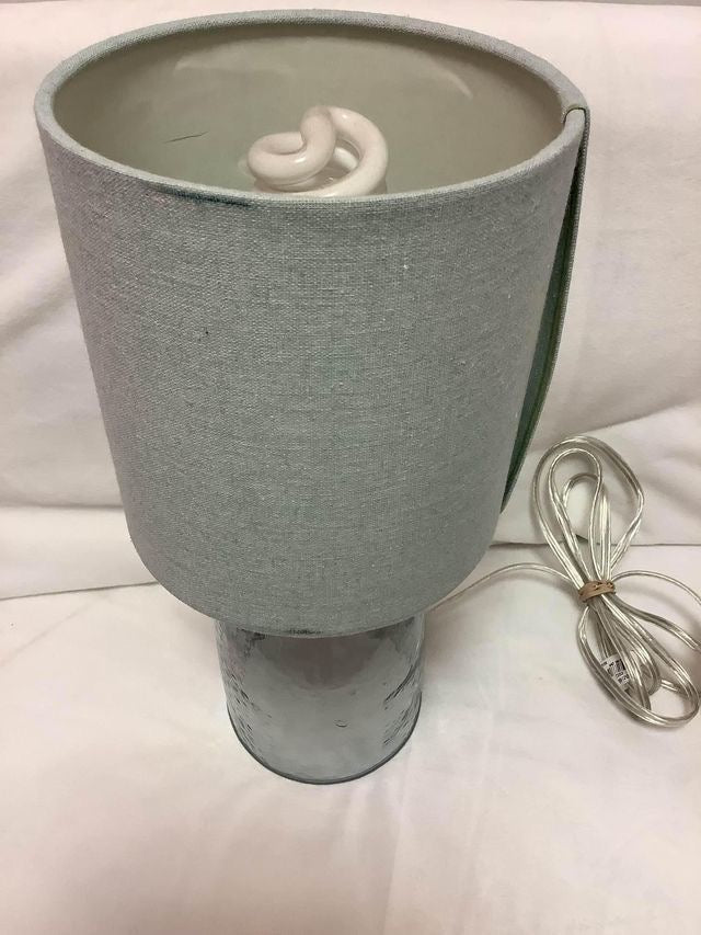 Light Blue Glass Lamp image 0