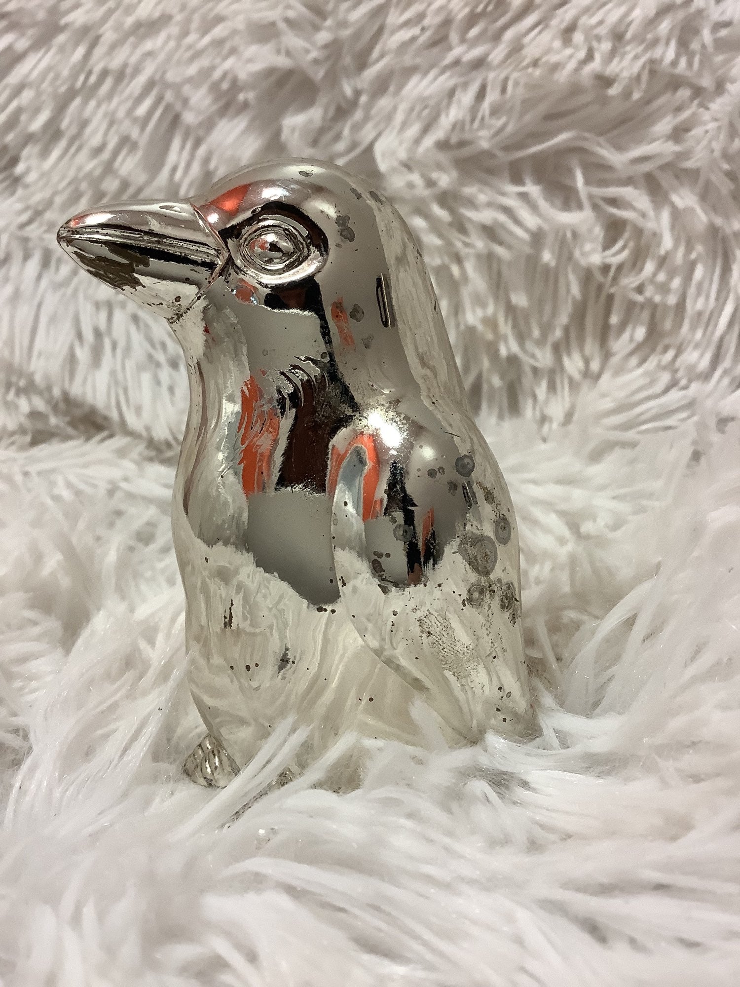 Small silver bird bank image 3