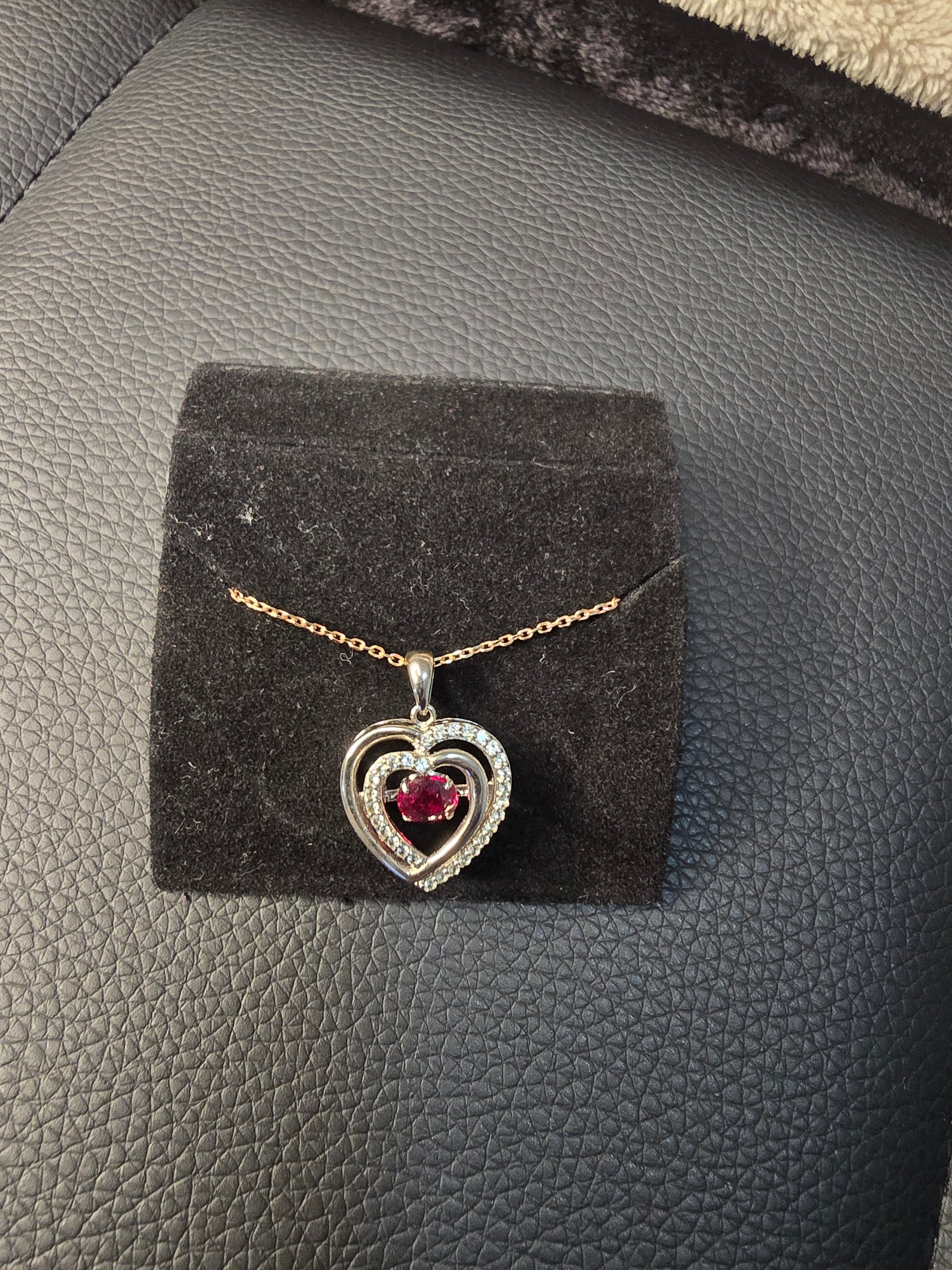 Double Heart Crystal Pendant Necklace image 5
