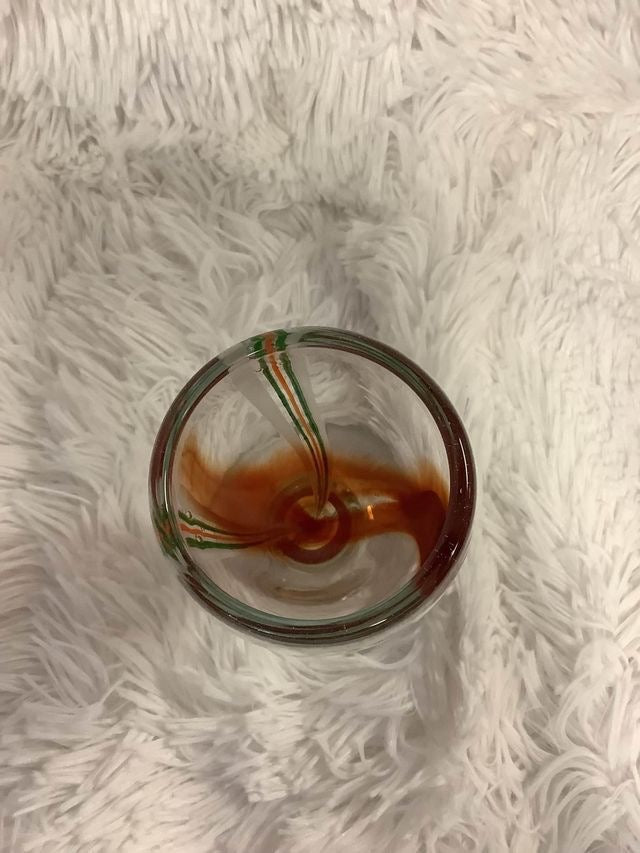 Small orange and green striped cup image 3