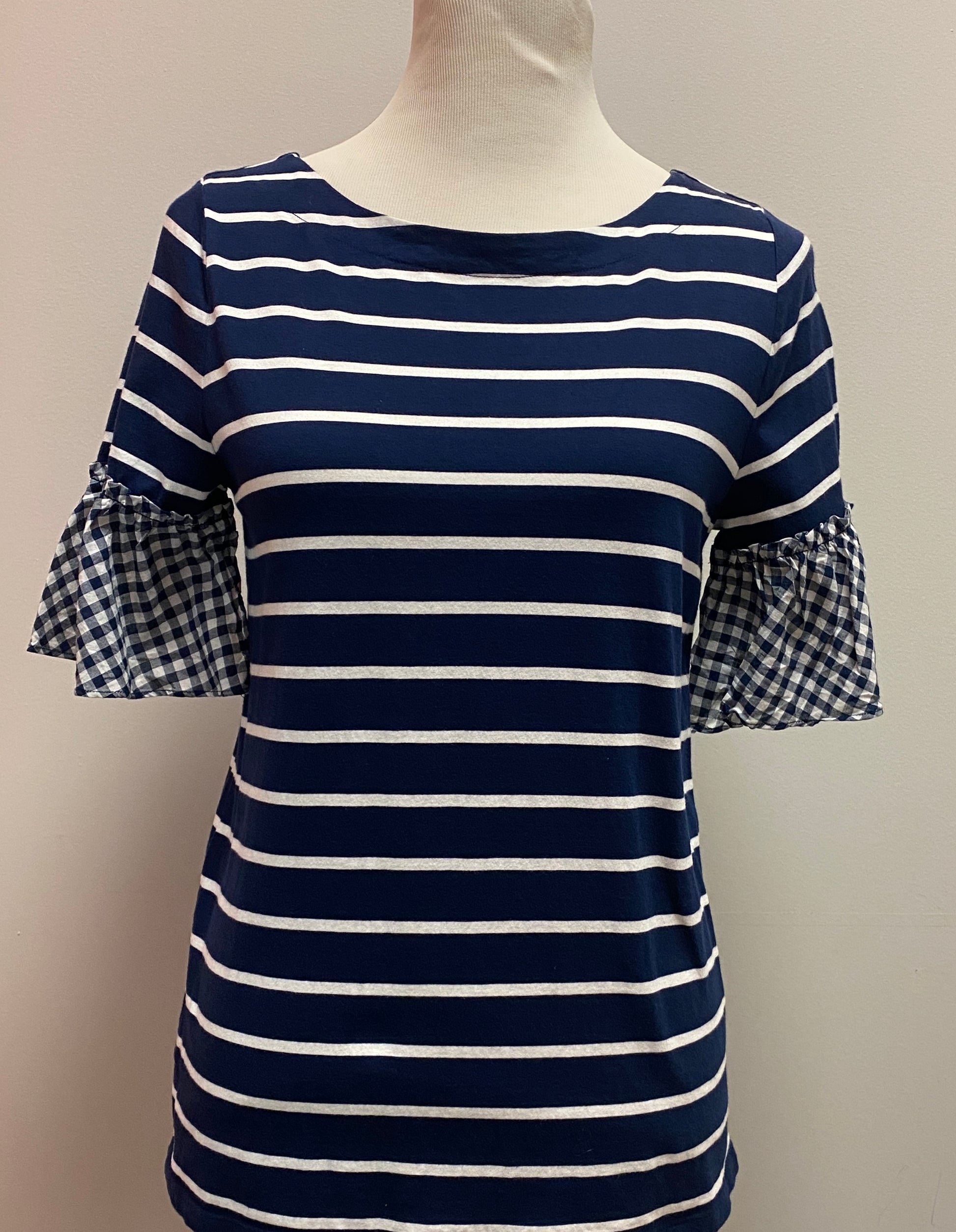 St. John’s Bay Blue Striped Top (M) image 0